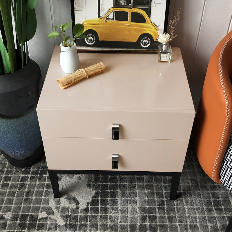 Compact Scandinavian Nightstand - Durable Eco-Friendly Material Bedside Table 2-Drawer For Bedroom