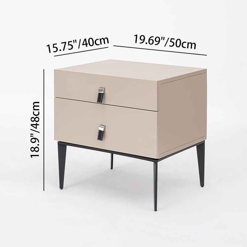 Compact Scandinavian Nightstand - Durable Eco-Friendly Material Bedside Table 2-Drawer For Bedroom