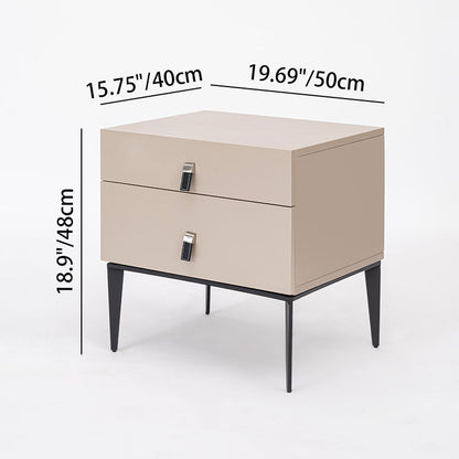 Compact Scandinavian Nightstand - Durable Eco-Friendly Material Bedside Table 2-Drawer For Bedroom
