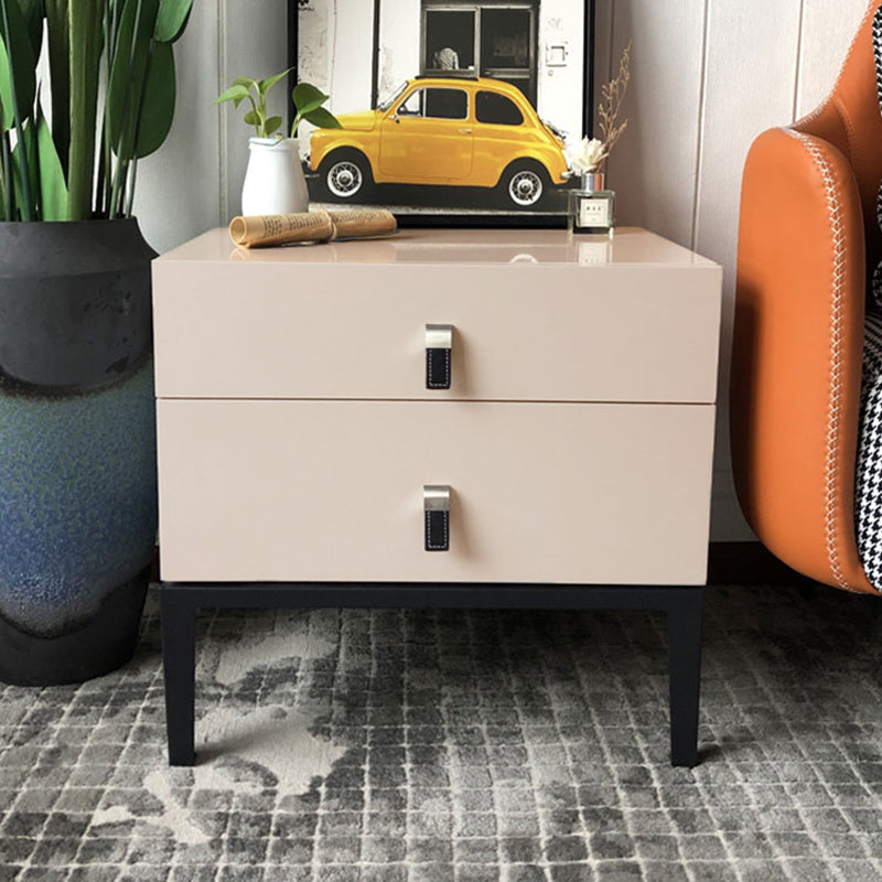 Compact Scandinavian Nightstand - Durable Eco-Friendly Material Bedside Table 2-Drawer For Bedroom