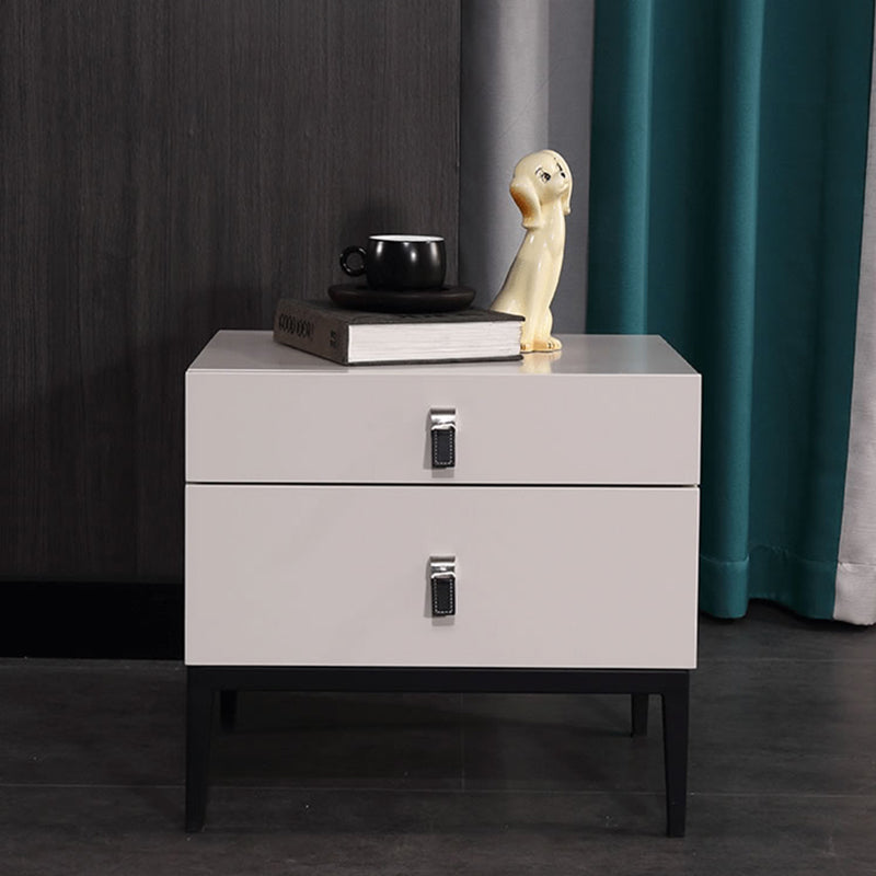 Compact Scandinavian Nightstand - Durable Eco-Friendly Material Bedside Table 2-Drawer For Bedroom