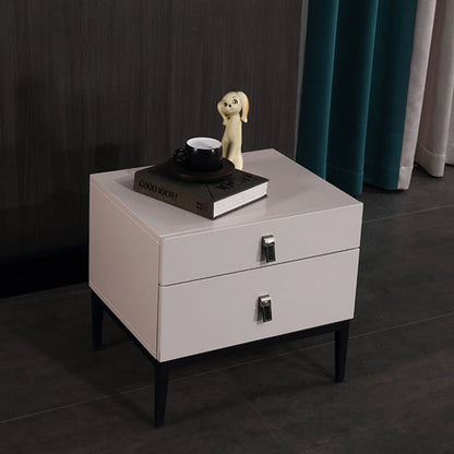 Compact Scandinavian Nightstand - Durable Eco-Friendly Material Bedside Table 2-Drawer For Bedroom