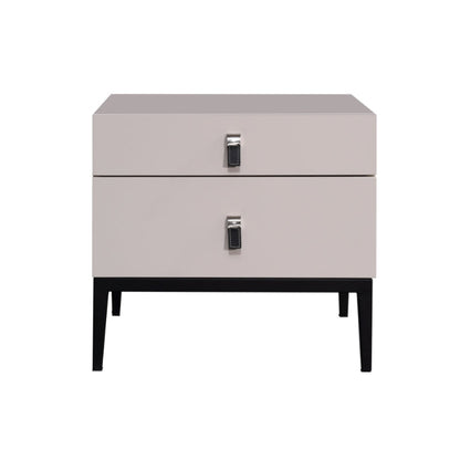 Compact Scandinavian Nightstand - Durable Eco-Friendly Material Bedside Table 2-Drawer For Bedroom