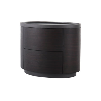 Timeless Vintage Bedside Table - Natural Wood Grain & Organized Double Drawers Nightstand For Bedroom