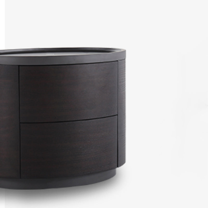 Timeless Vintage Bedside Table - Natural Wood Grain & Organized Double Drawers Nightstand For Bedroom