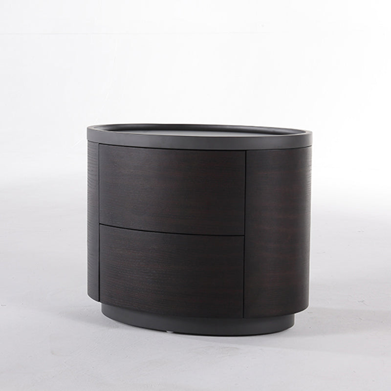 Timeless Vintage Bedside Table - Natural Wood Grain & Organized Double Drawers Nightstand For Bedroom