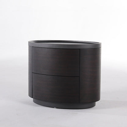 Timeless Vintage Bedside Table - Natural Wood Grain & Organized Double Drawers Nightstand For Bedroom
