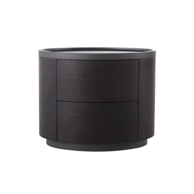 Timeless Vintage Bedside Table - Natural Wood Grain & Organized Double Drawers Nightstand For Bedroom