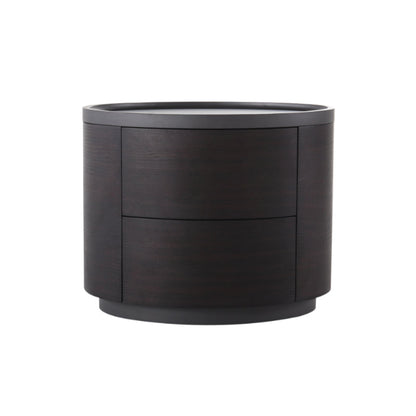 Timeless Vintage Bedside Table - Natural Wood Grain & Organized Double Drawers Nightstand For Bedroom