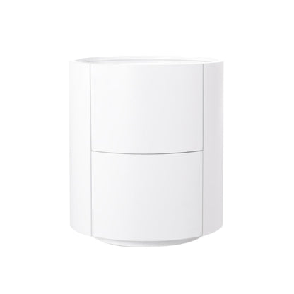 Nordic Rounded Cabinet Nightstand - Sturdy Build & Minimalist Soft Texture Bedside Table 2-Drawer For Bedroom