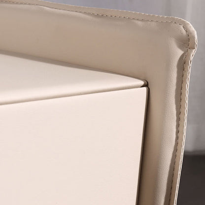 Modern Minimalist Veneered Plywood Nightstand - Matte Black Frame 1-Drawer Bedside Table For Bedroom