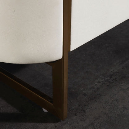 Modern Luxury Gold Titanium Faux Leather Nightstand - Soft-Touch Bedside Table For Bedroom