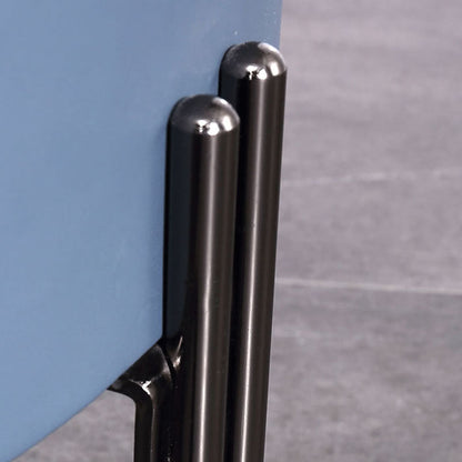 Contemporary Sintered Stone Top Metal Legs Nightstand - 2 Drawers Bedside Cabinet For Bedroom