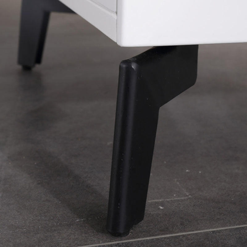 Modern Minimalist High-Gloss Veneer 2 Drawers Nightstand - Diamond Texture Bedside Table For Bedroom
