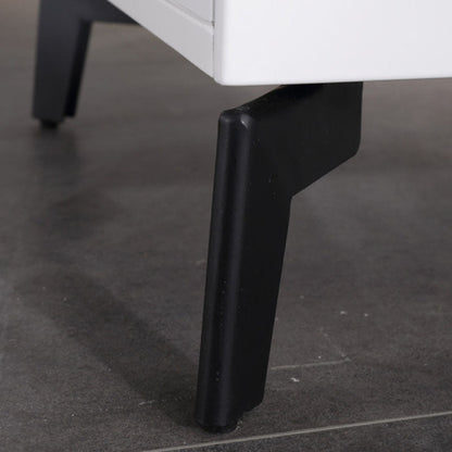 Modern Minimalist High-Gloss Veneer 2 Drawers Nightstand - Diamond Texture Bedside Table For Bedroom