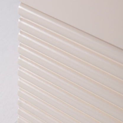 Modern Minimalist Polished Metal Legs Bedside Table - Ribbed 2 Drawer Nightstand For Bedroom