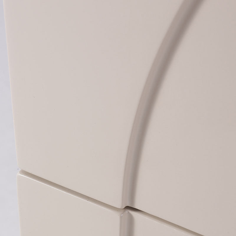 Contemporary Creative 2 Drawers Nightstand - Curved Front Stainless Steel Ball Legs Bedside Table For Bedroom