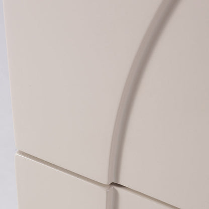 Contemporary Creative 2 Drawers Nightstand - Curved Front Stainless Steel Ball Legs Bedside Table For Bedroom