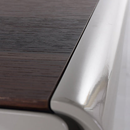 Contemporary Nordic High Gloss Bedside Table - Rounded Corners 2 Drawers Nightstand For Bedroom