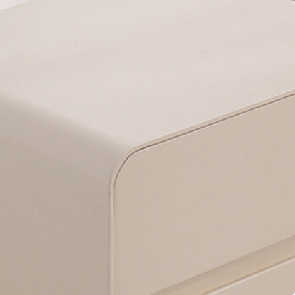 Contemporary Nordic Soft-Edge Curves Bedside Table - 2 Drawers Metal Ball Legs Nightstand For Bedroom