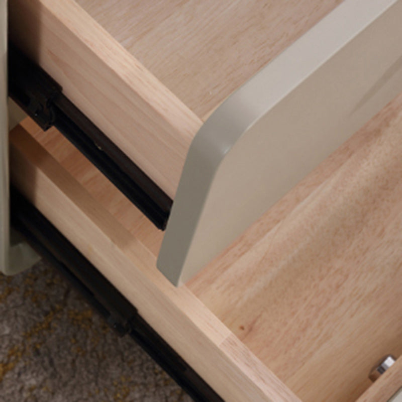 Contemporary Creative Soft Corners Metal Pulls Bedside Table - 2 Drawer Ball Legs Nightstand For Bedroom