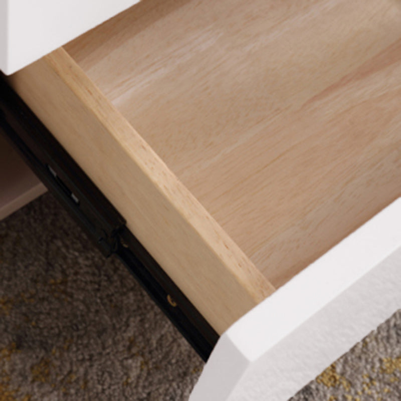 Contemporary Creative Smart Wireless Charger Bedside Table - 2 Drawers Square Nightstand For Bedroom