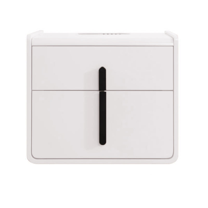 Contemporary Creative Smart Wireless Charger Bedside Table - 2 Drawers Square Nightstand For Bedroom