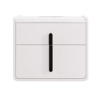 Contemporary Creative Smart Wireless Charger Bedside Table - 2 Drawers Square Nightstand For Bedroom