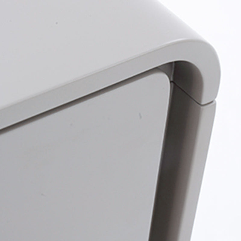 Modern Minimalist Smooth Edge 2 Drawers Nightstand - Curved Corners Bedside Table For Bedroom