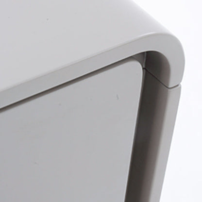 Modern Minimalist Smooth Edge 2 Drawers Nightstand - Curved Corners Bedside Table For Bedroom