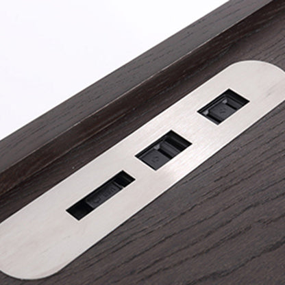 Traditional Vintage Square Hidden 2 Drawers Nightstand - Wireless Charging Sensor Light Bedside Table For Bedroom