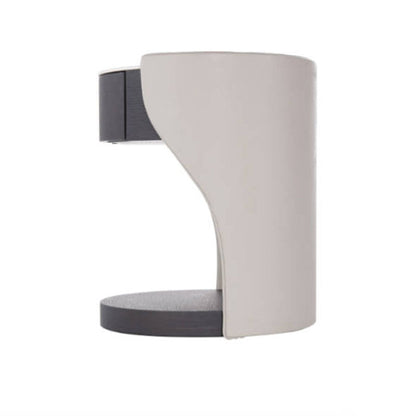 Contemporary Round 1 Hidden Drawer Bedside Table - Faux Leather Open Shelf Nightstand For Bedroom