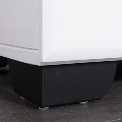 Modern Minimalist High-Gloss White Bedside Cabinet - 2 Drawer Geometric Texture Nightstand For Bedroom