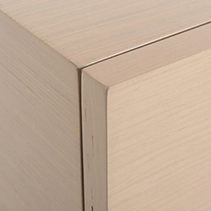 Modern Minimalist Alloy Handles Bedside Table - Square 2 Drawers Nightstand For Bedroom