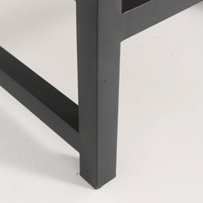 Modern Minimalist Alloy Handles Bedside Table - Square 2 Drawers Nightstand For Bedroom