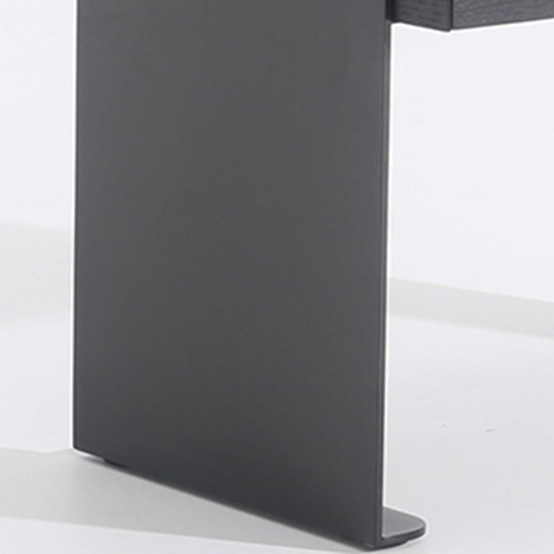 Traditional Clean Geometric Side Table - Metal Base 1 Drawer Nightstand For Bedroom