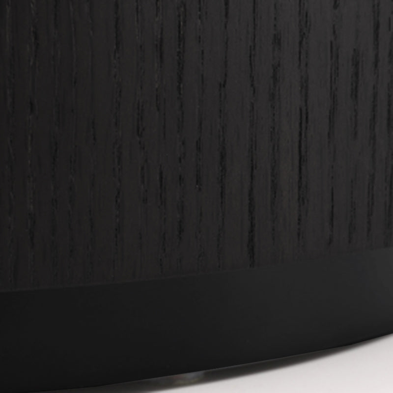Contemporary Round Cylinder Bedside Table - Faux Saddle Leather Top 2 Drawers Nightstand For Bedroom