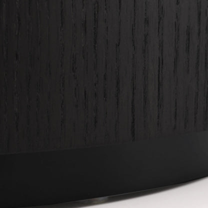 Contemporary Round Cylinder Bedside Table - Faux Saddle Leather Top 2 Drawers Nightstand For Bedroom