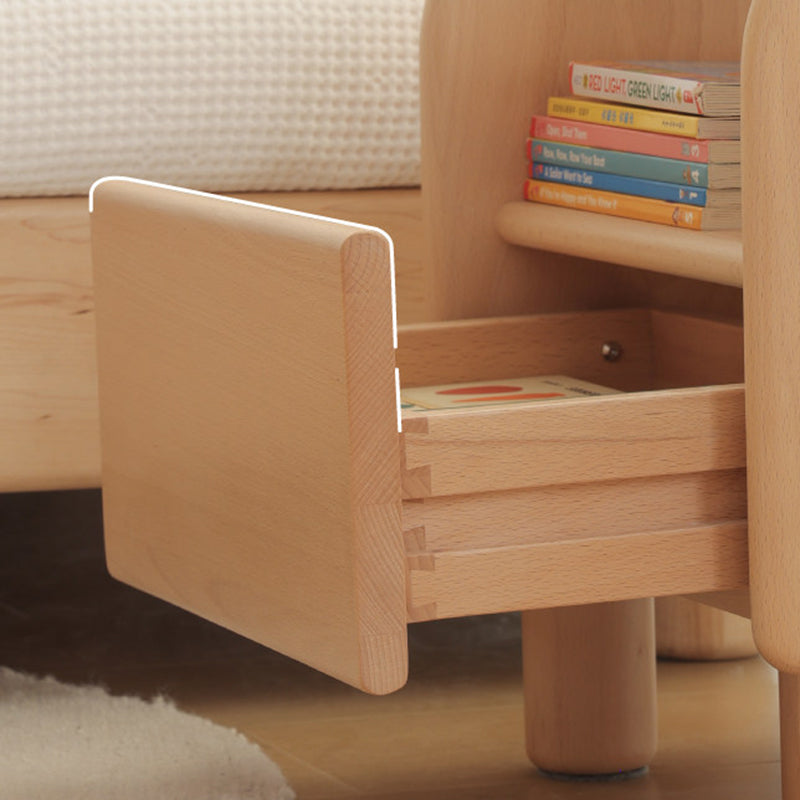 Premium Minimalist Kids Bedside Cabinet - Sturdy Beech Wood & Heavy-Duty Drawer Slides Nightstand 1-Drawer For Bedroom