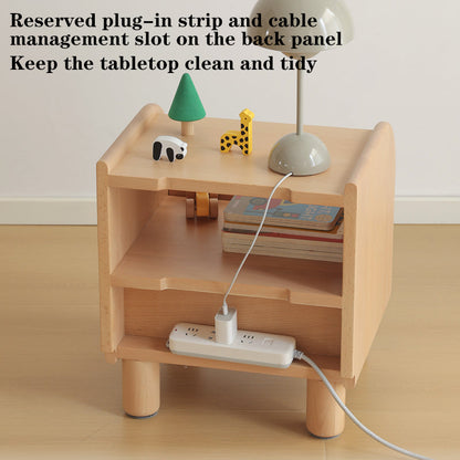 Premium Minimalist Kids Bedside Cabinet - Sturdy Beech Wood & Heavy-Duty Drawer Slides Nightstand 1-Drawer For Bedroom