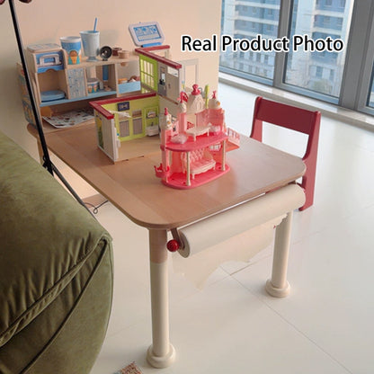 Minimalist Beech Wood Kids Play Table - Adjustable Height & Rounded Edge Safety Design Desk For Study