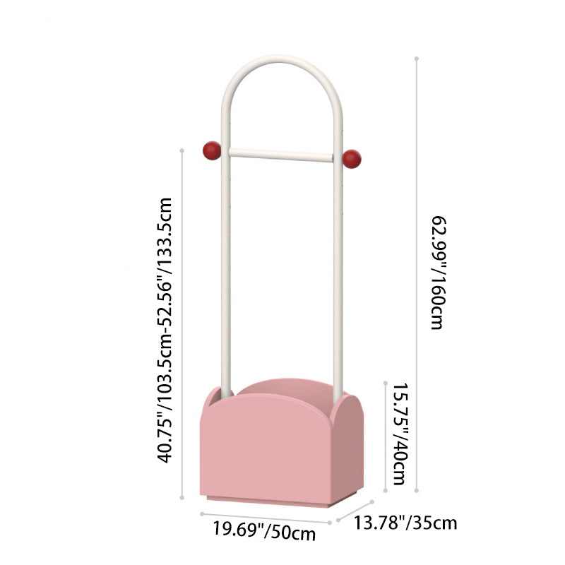 Space-Saving Kids Wardrobe Stand - Adjustable Carbon Steel Frame & Beech Wood Base Hall Tree For Entryway & Hallway