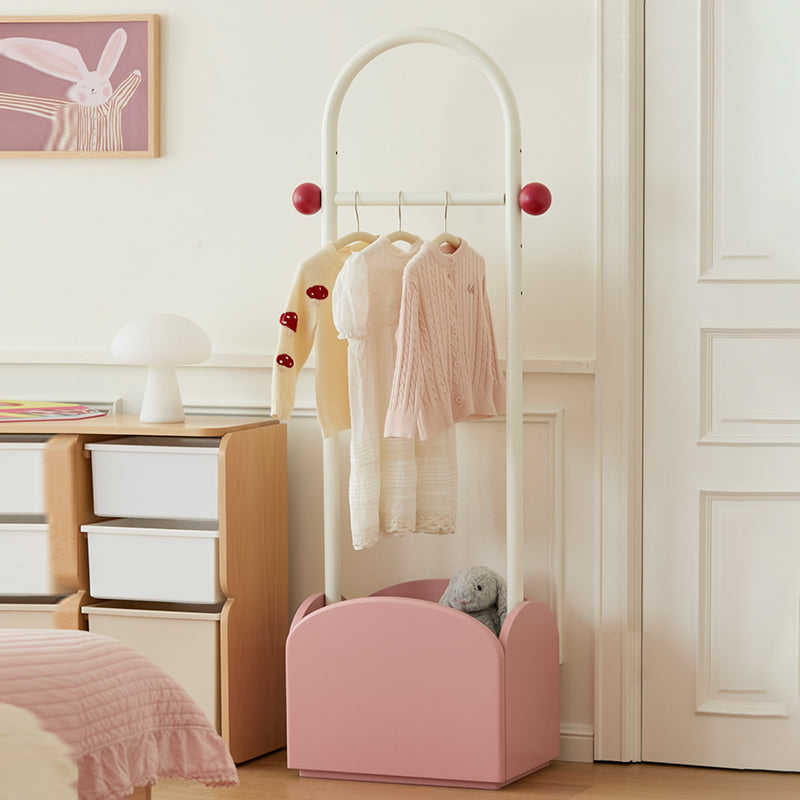 Space-Saving Kids Wardrobe Stand - Adjustable Carbon Steel Frame & Beech Wood Base Hall Tree For Entryway & Hallway