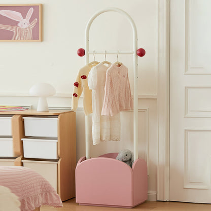Space-Saving Kids Wardrobe Stand - Adjustable Carbon Steel Frame & Beech Wood Base Hall Tree For Entryway & Hallway