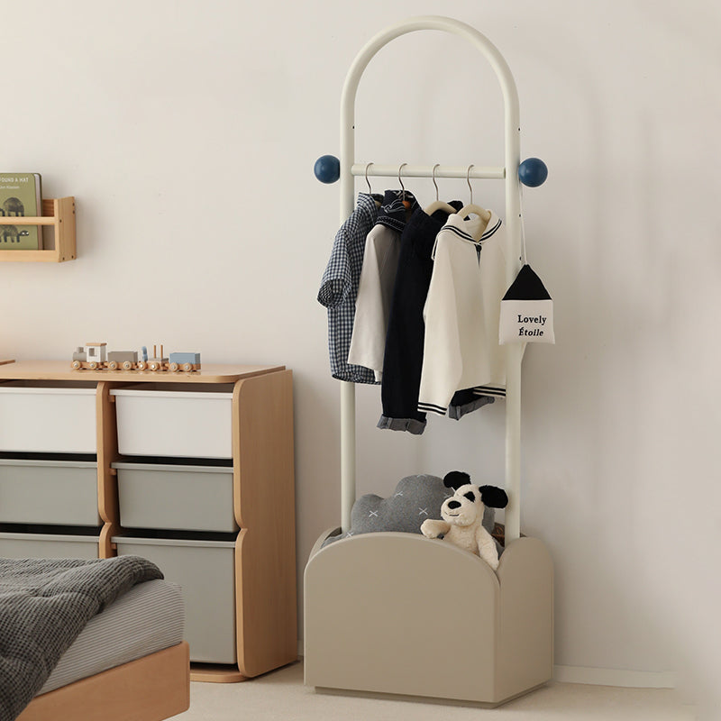 Space-Saving Kids Wardrobe Stand - Adjustable Carbon Steel Frame & Beech Wood Base Hall Tree For Entryway & Hallway