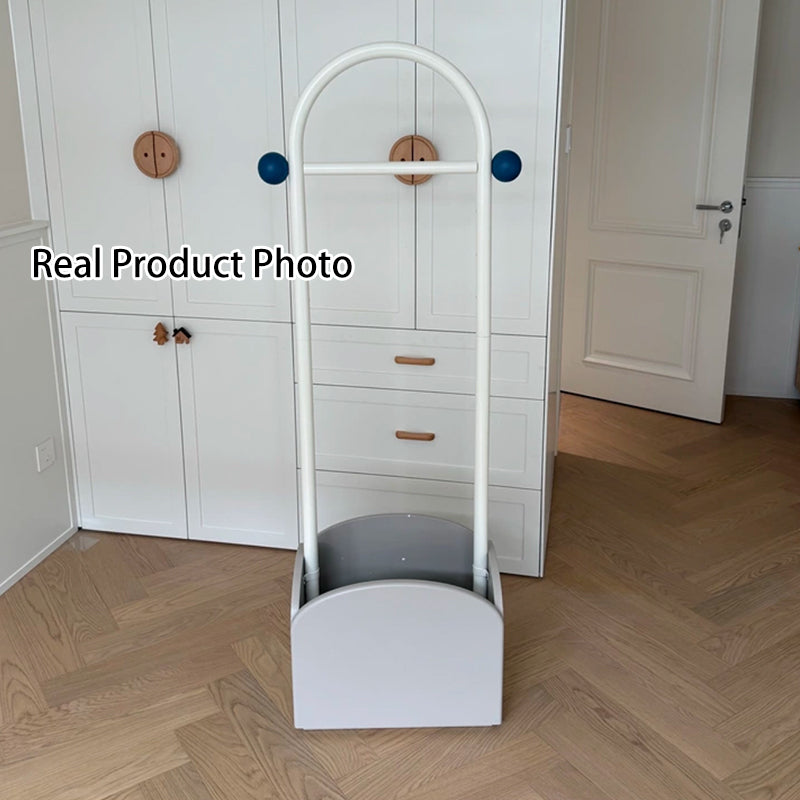 Space-Saving Kids Wardrobe Stand - Adjustable Carbon Steel Frame & Beech Wood Base Hall Tree For Entryway & Hallway