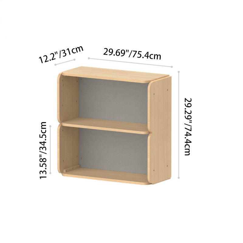 Japanese-Inspired Beech Storage Cabinet - Removable Boxes & Rounded Edge Safety Design Kids Cabinet For Living Room & Bedroom
