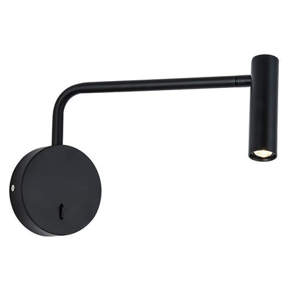 Cylinder Round Aluminum Iron LED Wall Light - Minimalist Adjustable Bedside Reading Light For Living Room