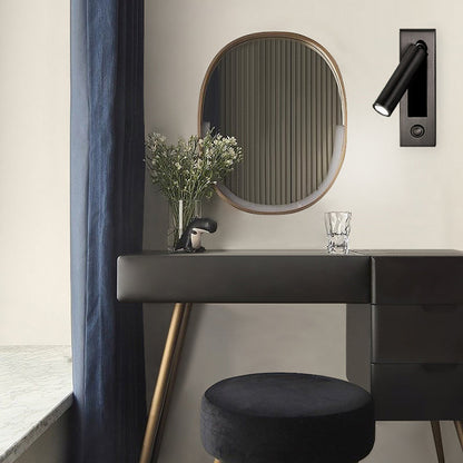 Rectangular Recessed Adjustable Aluminum LED Wall Light - Minimalist Space-Saving Wall Sconce For Living Room