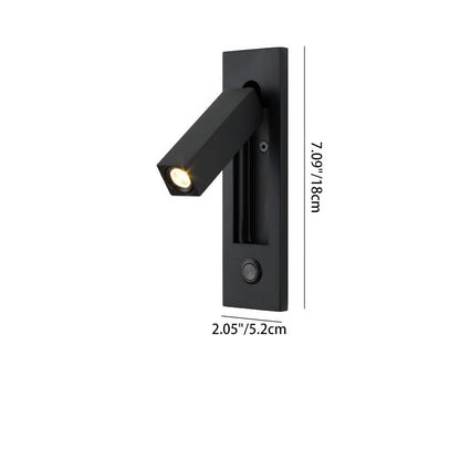Geometric Recessed Adjustable Aluminum LED Wall Lamp - Minimalist Wall Light With Multi-Angle Spotlight For Bedroom